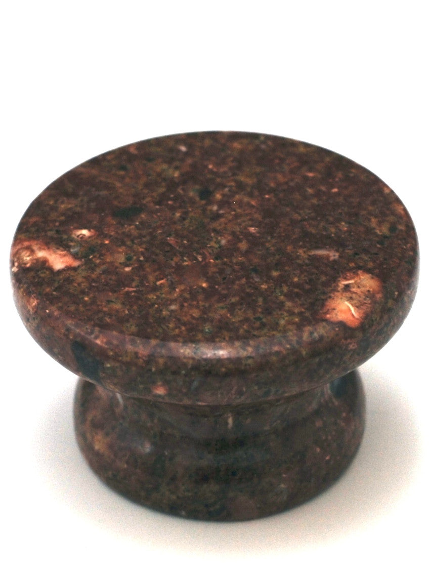 Cal Crystal RPR-3: 1-5/8" Round Marble Cabinet Knob - Red