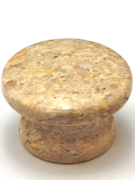 Cal Crystal RPY-3: 1-5/8" Round Marble Cabinet Knob - Beige
