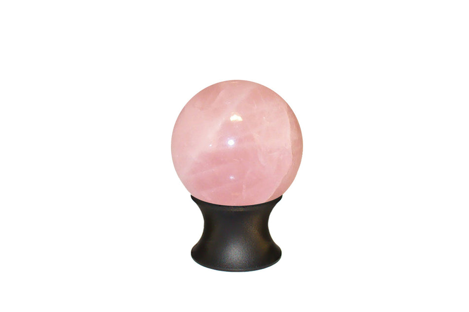Myterra C35.RSQZ.19: 35mm Rose Quartz Sphere Cabinet Knob - Matte Black