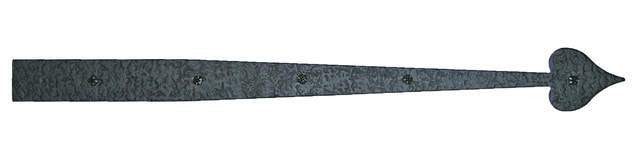 Acorn RQ1BP: 22-1/4" Heart Dummy Strap Hinge - Black Rough Aluminum