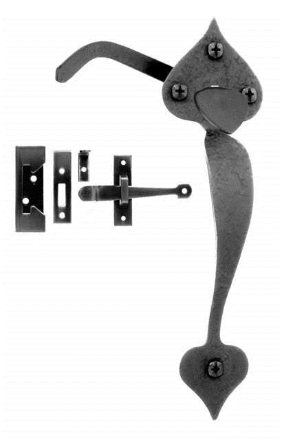 Acorn RSCBR: 8-1/2" Combination Rim Latch Set - Black Rough Iron