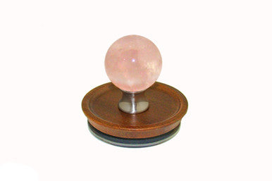 Gemstone RSQZ-L-15: Acacia Wooden Lid with Rose Quartz Handle