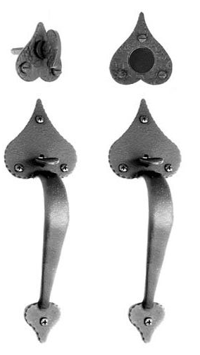 Acorn RT6BD: 11" Heart Double Handle Dummy Set - Black Rough Iron