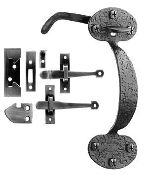 Acorn RTHBR: 6-3/4" Bean Combination Rim Latch - Black Rough Iron