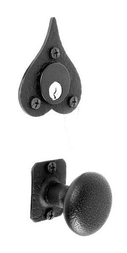 Acorn RTJBI: 2" Double Knob Mortise Entrance Lockset - Black Rough Iron