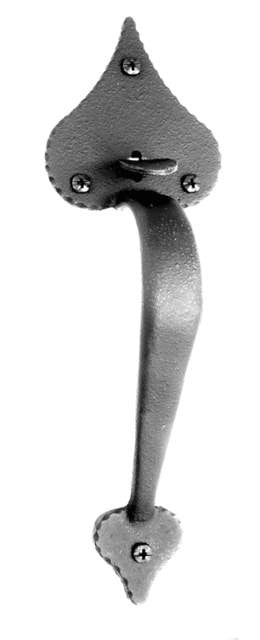 Acorn RUMBD: 11" Heart Dummy Drop Latch Set - Black Rough Iron