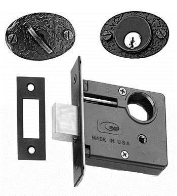 Acorn RUZBI: 2-3/4" Backset Bean Mortise Deadbolt - Black Rough Iron