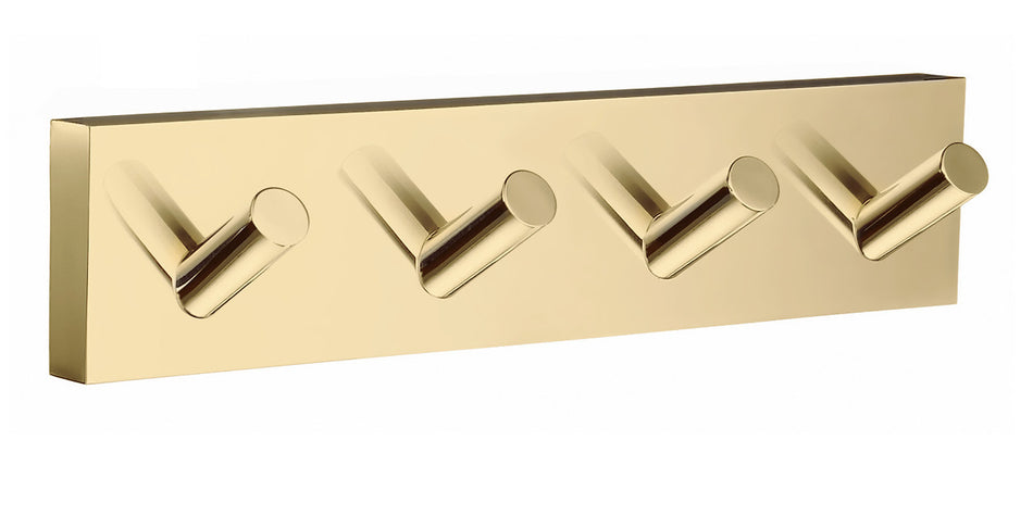 Smedbo RV359: House Quad Hook Wall Rack - Polished Brass