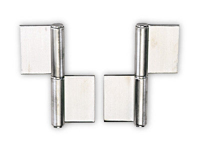 Sugatsune S-6166-6-L: 6" Lift-off Weld-on Hinge (left) - Satin Stainless Steel