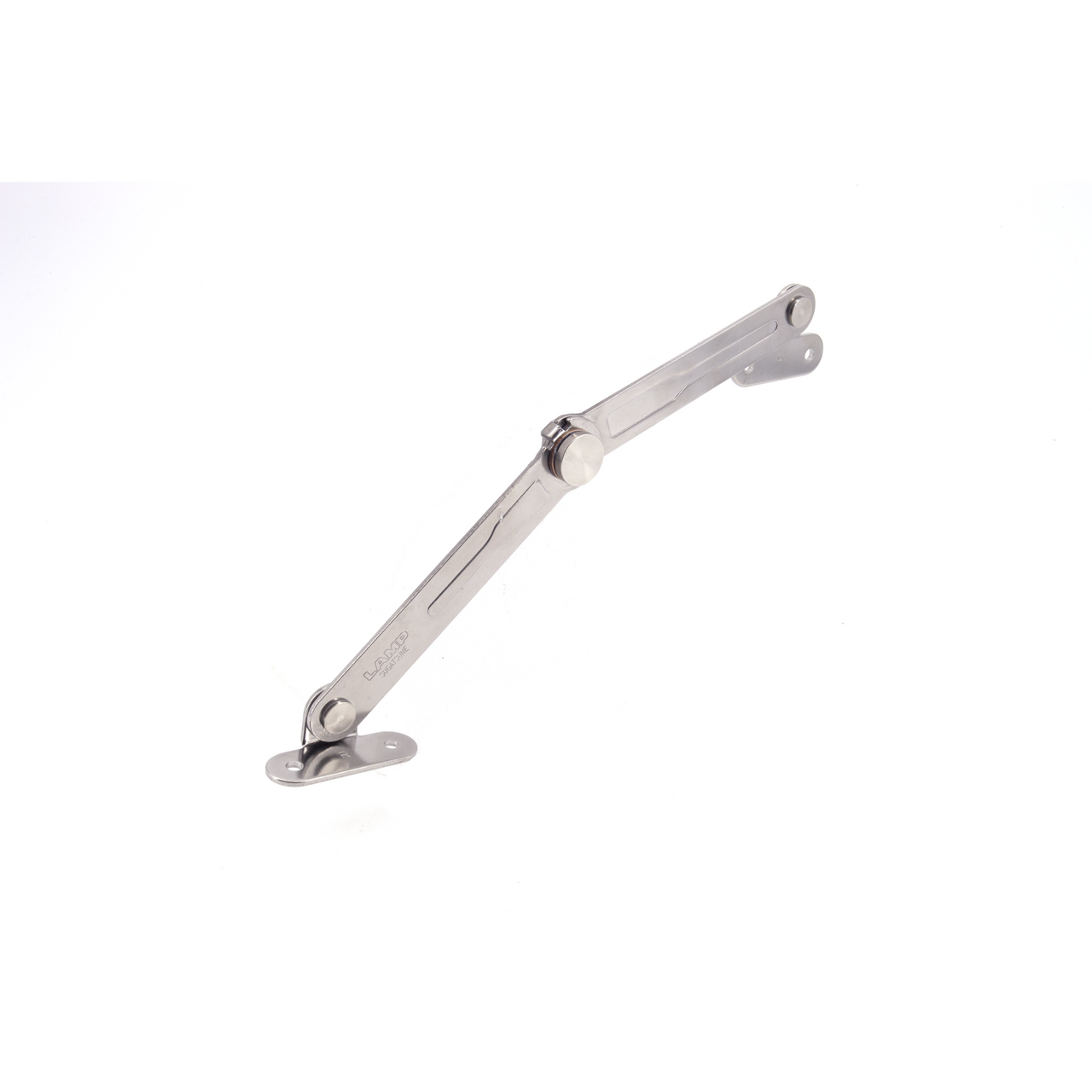 Sugatsune S-100T30R: Free Stop Torque Lid Stay (right) - Plain Stainless Steel