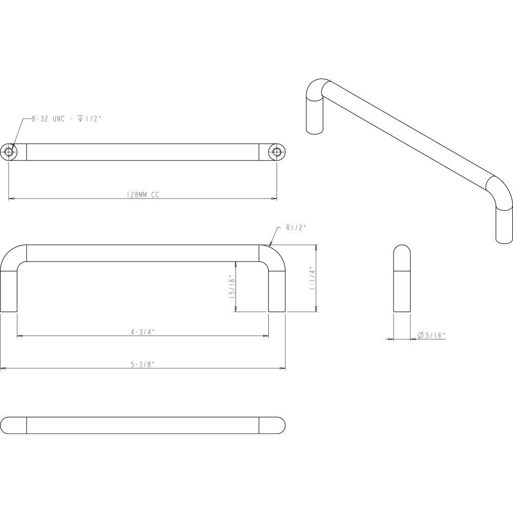 Elements S271-128SN: 128 mm cc Torino Wire Cabinet Pull - Satin Nickel