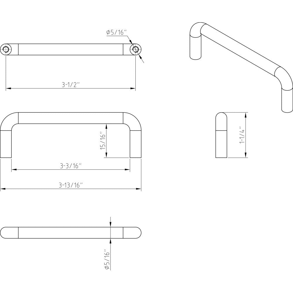 Elements S271-3.5SN: 3-1/2" cc Torino Wire Cabinet Pull - Satin Nickel