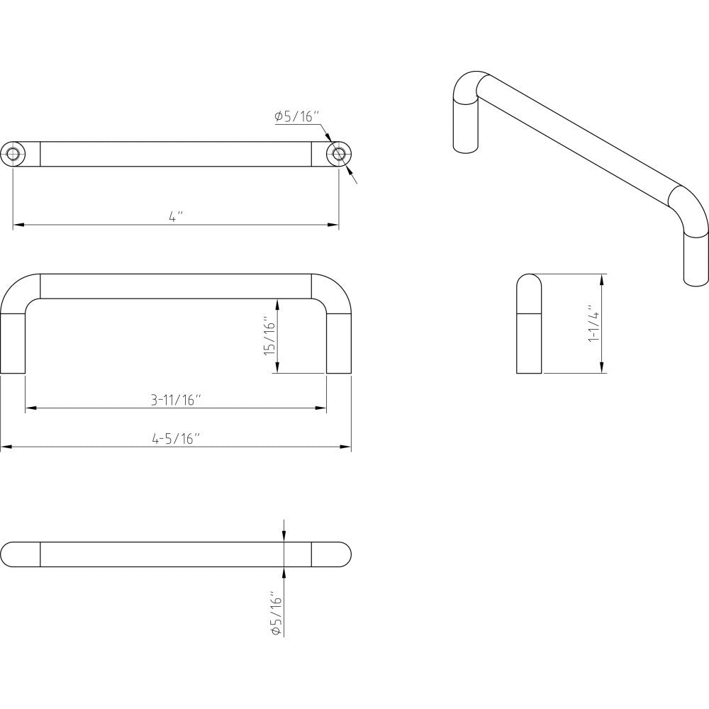 Elements S271-4BC: 4" cc Torino Wire Cabinet Pull - Brushed Chrome