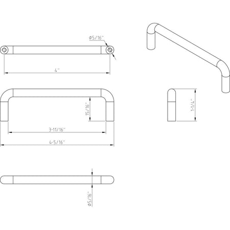 Elements S271-4PC: 4" cc Torino Wire Cabinet Pull - Polished Chrome