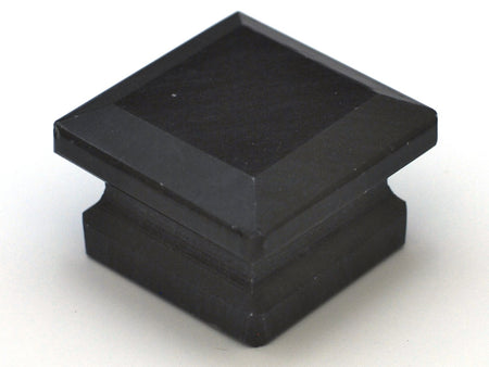 Cal Crystal SB-3: 1-5/8" Square Marble Cabinet Knob - Black