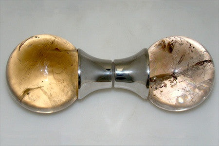 Myterra Pull Knob Smokey Quartz Polished Nickel 2 3/8 Inch Dia.