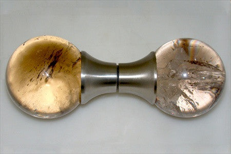 Myterra Pull Knob Smokey Quartz Satin Nickel 2 3/8 Inch Dia.
