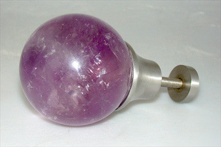 Myterra Pull Knob With Metal Washer Amethyst SatNickel 2 3/8 Inch Dia.