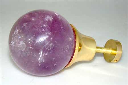 Myterra Pull Knob With Metal Washer Amethyst Pvd Brass 2 3/8 Inch Dia.