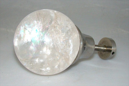 Myterra Pull Knob Crystal Quartz Polished Nickel 2 3/8 Inch Dia.