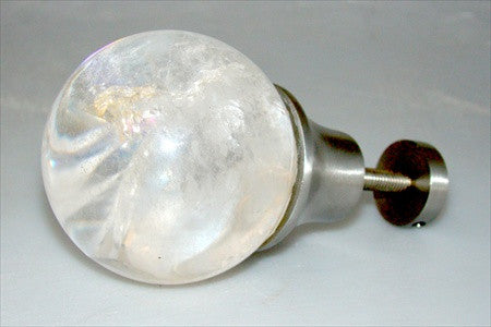 Myterra Pull Knob Crystal Quartz Satin Nickel 2 3/8 Inch Dia.