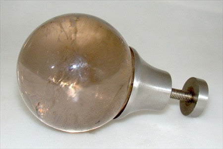 Myterra Pull Knob Metal Washer Smokey Quartz SatNickel 2 3/8 Inch Dia.