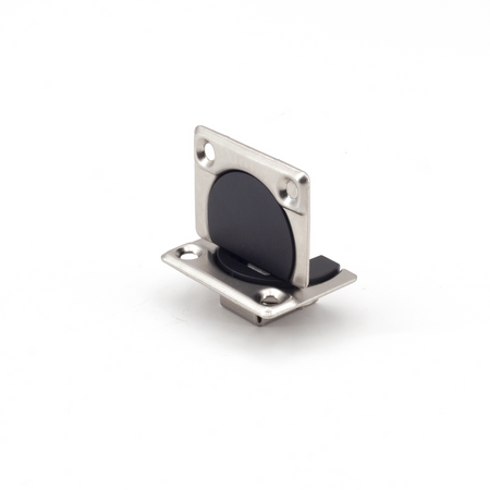 Sugatsune SDH-P/BL: Adjustable Drop Lid Hinge w/Cover - Nickel/Black