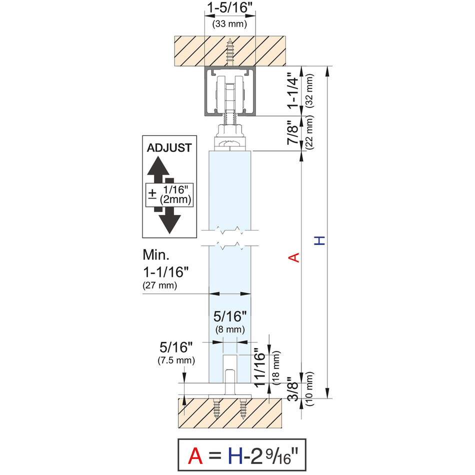 Sugatsune SDR-P70-RT: Surface-Mount Two Way Soft Close Sliding Door Kit