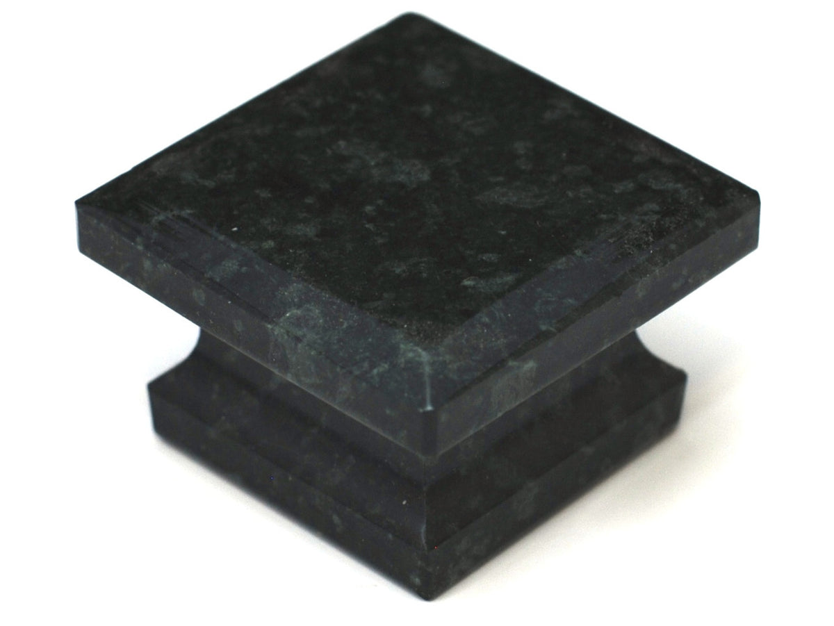 Cal Crystal SG-3: 1-5/8" Square Marble Cabinet Knob - Green