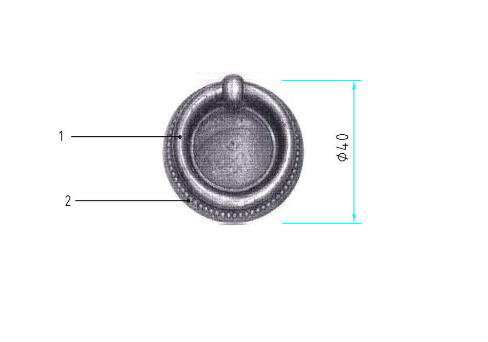 Richelieu 12212040163: 1-9/16" Traditional Ring Cabinet Pull - Oxidized Brass