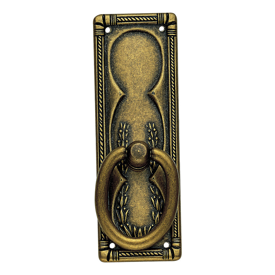 Richelieu 12233167: 3-3/4" Art Deco Ring Pull - Floral Brass