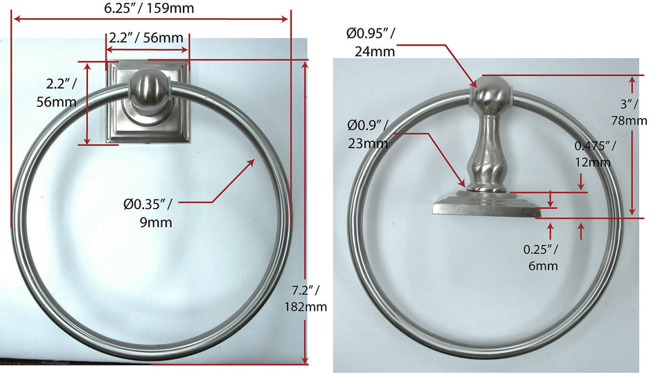 Richelieu 14643: Bentley Towel Ring - Polished Chrome