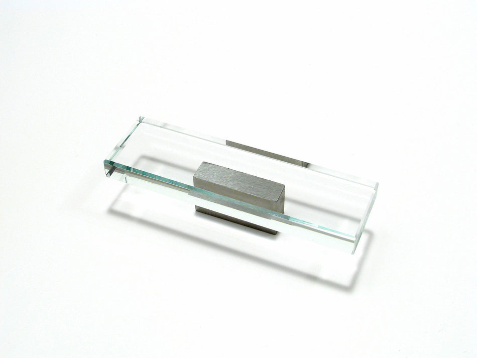 Richelieu 20241619511: 5/8" cc Glass City Cabinet Pull - Brushed Nickel/Clear