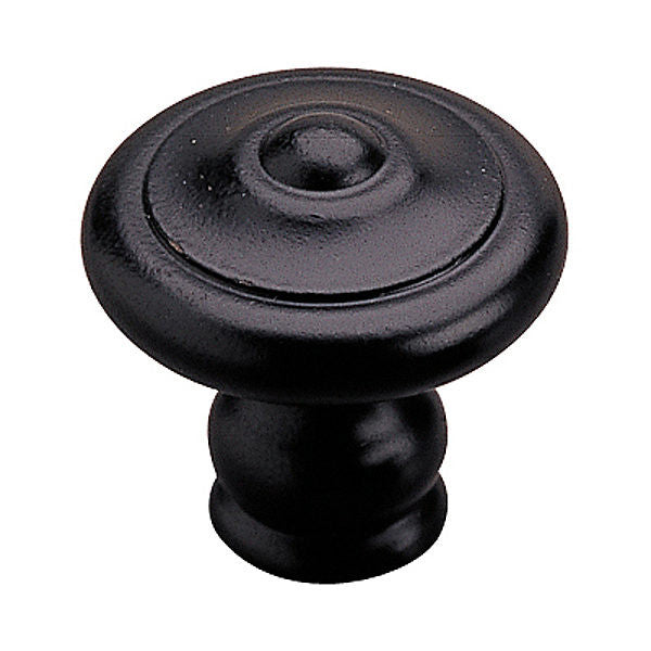 Richelieu 260735900: 1-3/8" Rustic Forged Iron Cabinet Knob - Matte Black