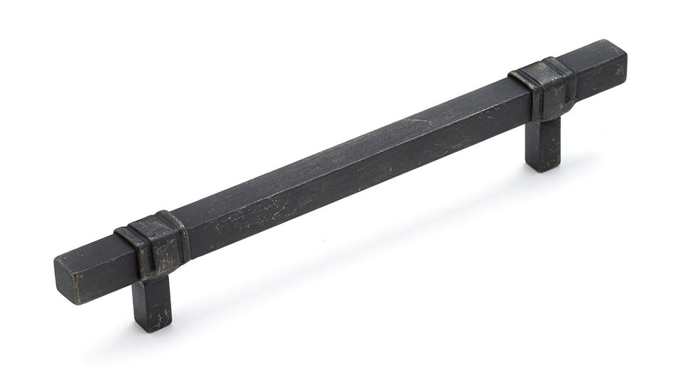 Richelieu 33652160909: 160mm cc Industrial Forged Iron Cabinet Pull - Matte Black Iron