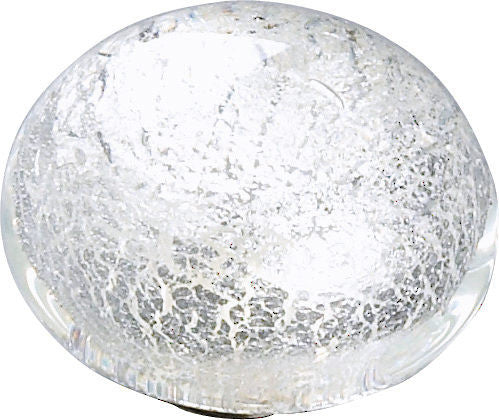 Richelieu 404401130: 1-3/4" Contemporary Murano Glass Cabinet Knob - White/Brushed Nickel