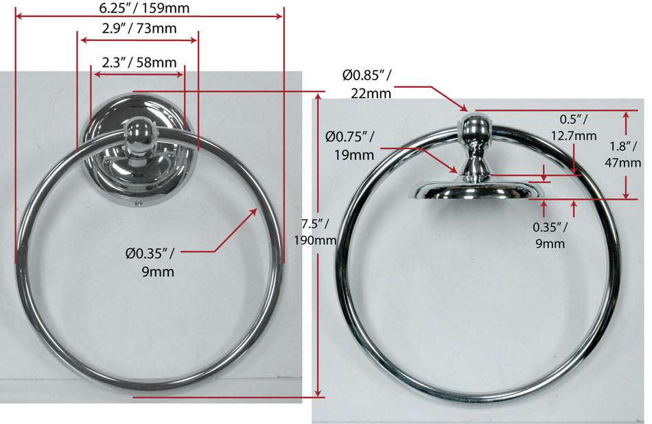 Richelieu 44634: Oxford Towel Ring - Satin Nickel