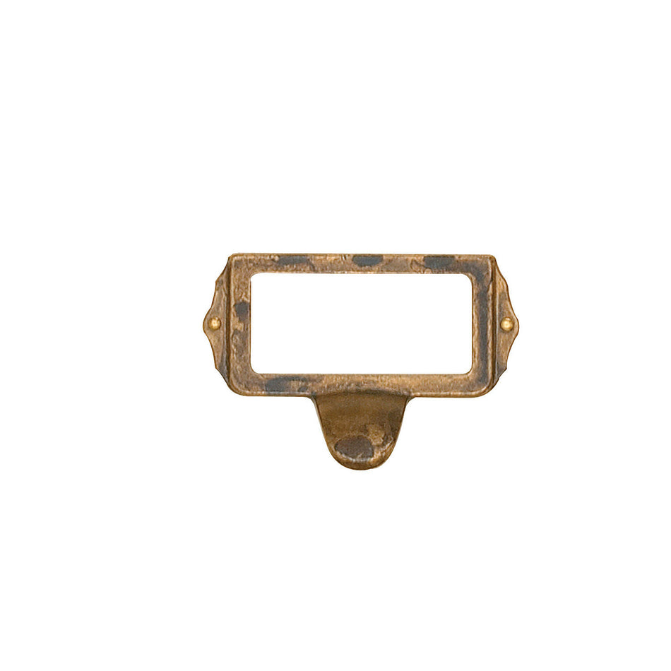 Richelieu 45124163: 3" Povera Label/Card Holder w/Tab -Oxidized Brass