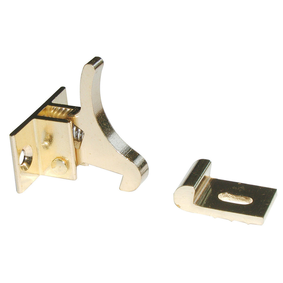 Richelieu 5540130: 1-1/8" Heavy Duty Brass Elbow Latch w/Catch Plate - Brass