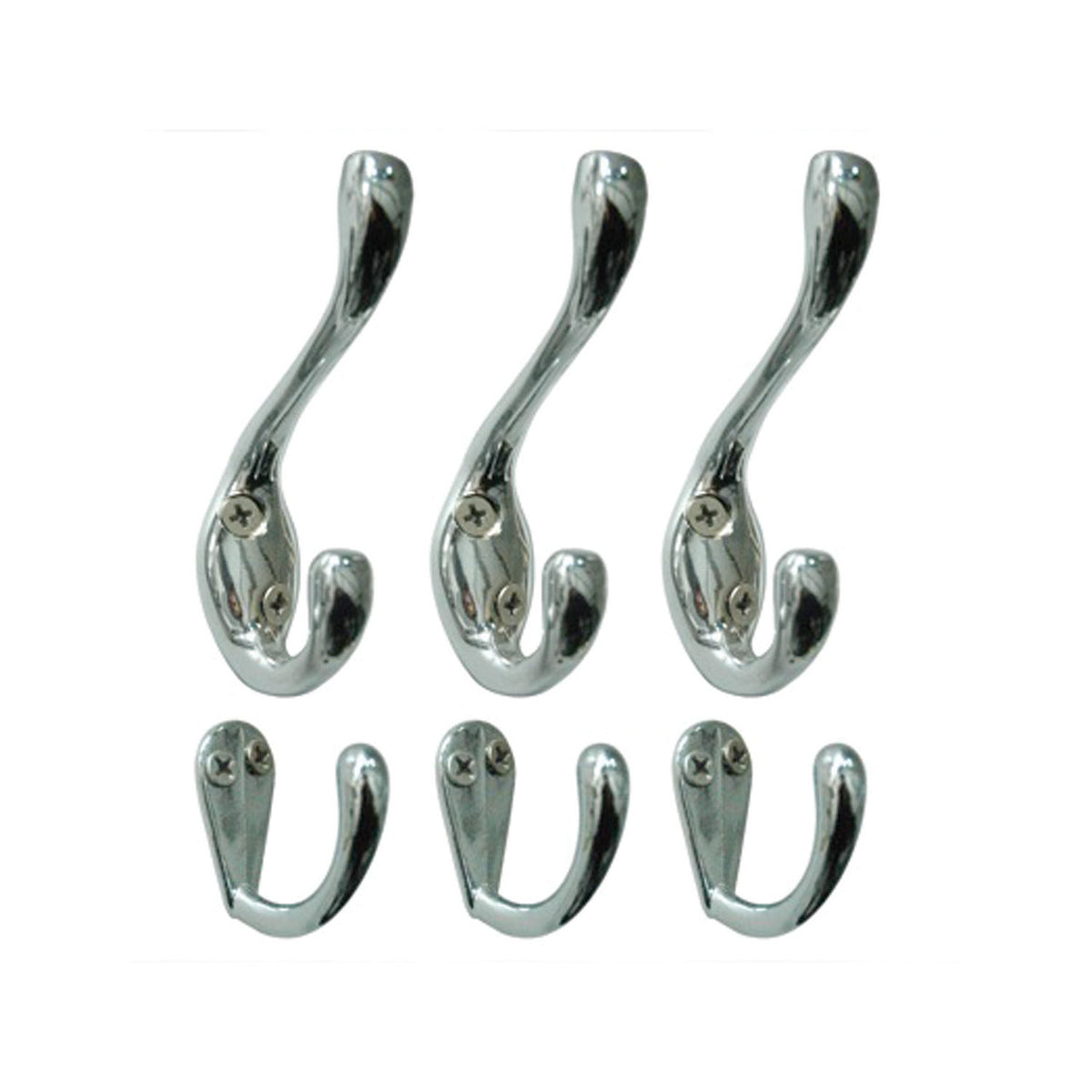 Richelieu 60643CR: Utility Wall Hook (6-pack) - Chrome