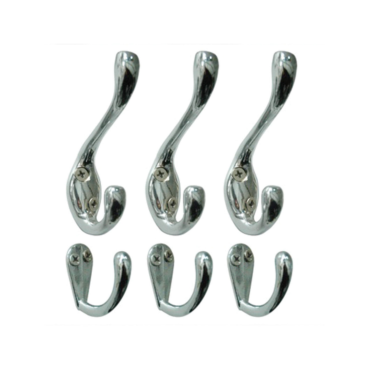Richelieu 60643CR: Utility Wall Hook (6-pack) - Chrome