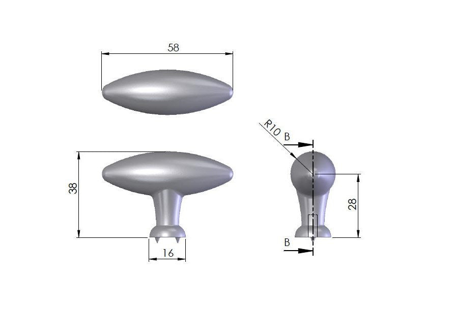 Richelieu 65655821186: 2-1/4" Traditional Oval Cabinet Knob - Newcastle Antique Polished Nickel
