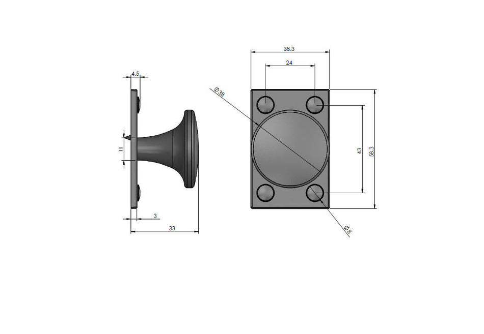 Richelieu 658338194: 1-1/2" Traditional Square Cabinet Knob - Exeter Copper