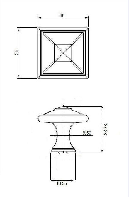 Richelieu 68893838195: 1-1/2" Matera Square Cabinet Knob - Brushed Nickel