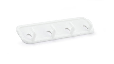 Richelieu 76230: 8-5/8" Utility Adhesive 4-Hook Wall Rack - White Plastic