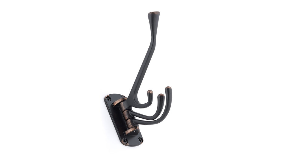 Richelieu 76464BAG: 5" Utility Triple Swivel Hook - Brushed Oil Rubbed Bronze