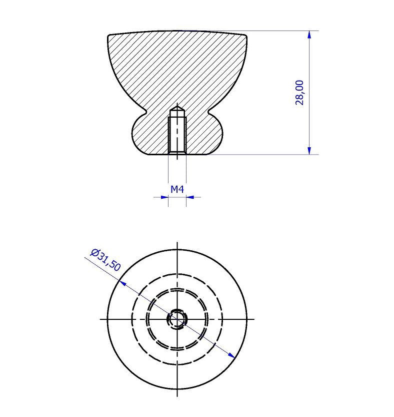 Richelieu 798632165: 1-1/4" Contemporary Cabinet Knob - Brushed Gold