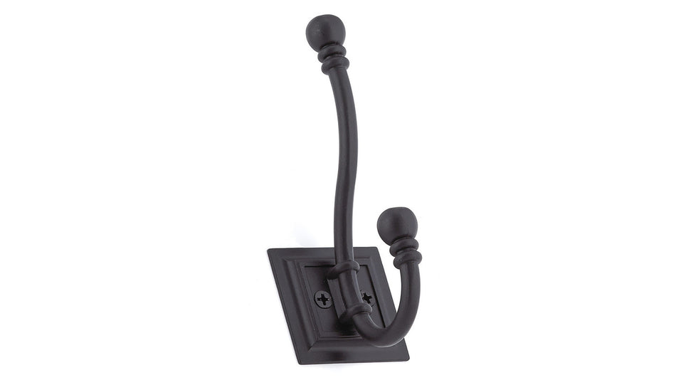 Richelieu 92229BAG: 5" Classic Forged Iron Double Wall Hook - Black