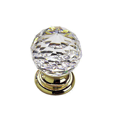 Richelieu 993313011: 3/4" Swarovski Crystal Cabinet Knob - Polished Brass/Clear