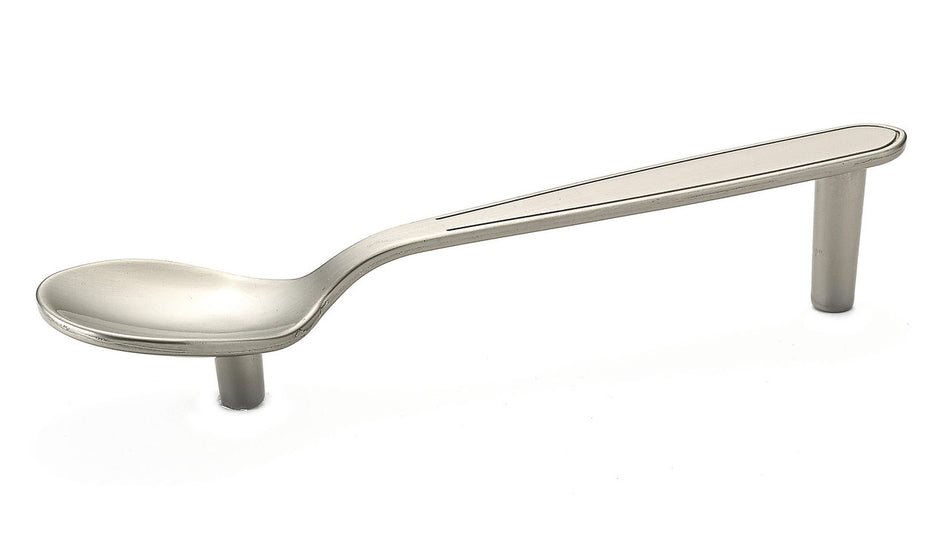 Richelieu BP0853195: 96mm" cc Eclectic Spoon Cabinet Pull - Brushed Nickel